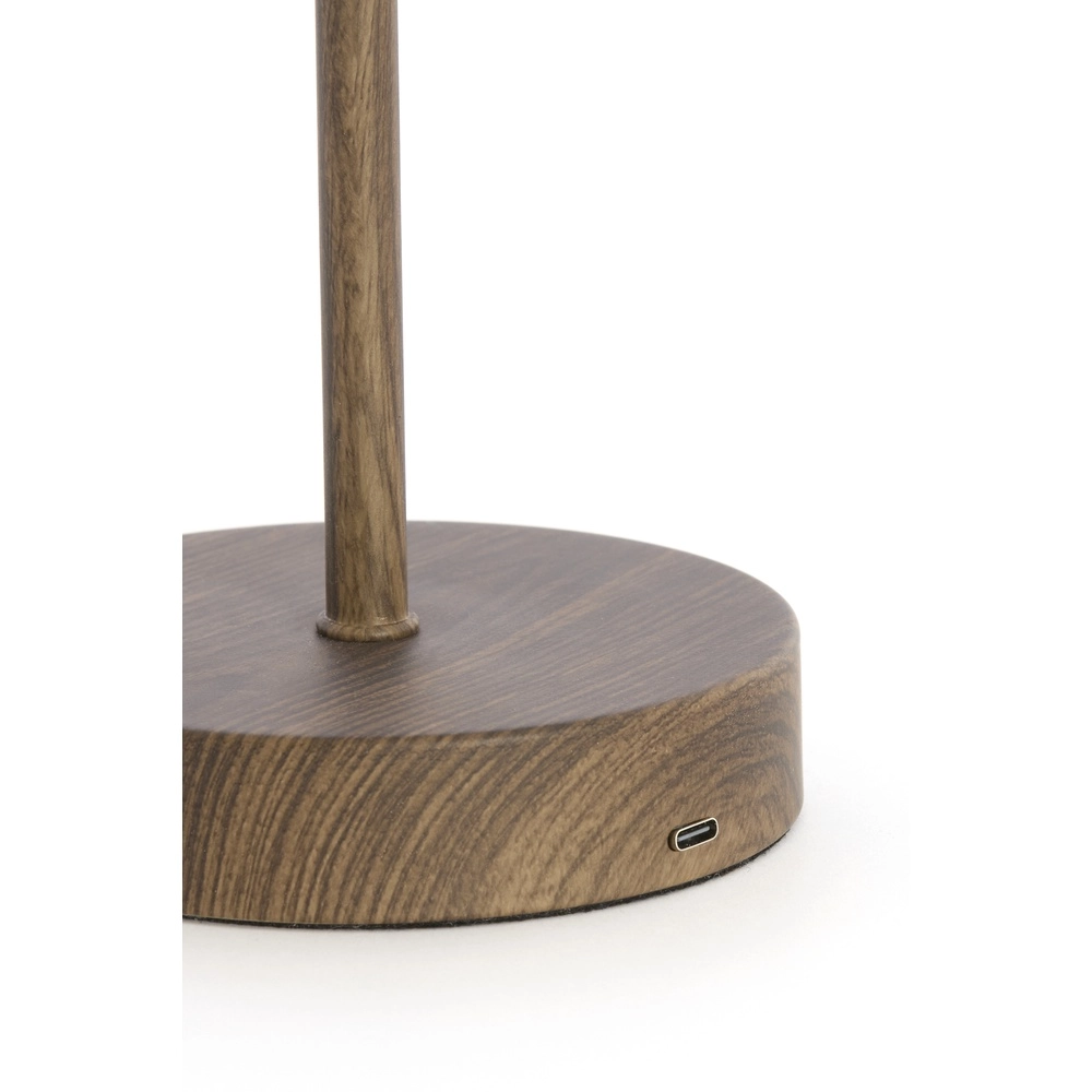 Wiederaufladbare Tischlampe Diny Walnuss-Look mit Weiß Light & Living 8717807816377