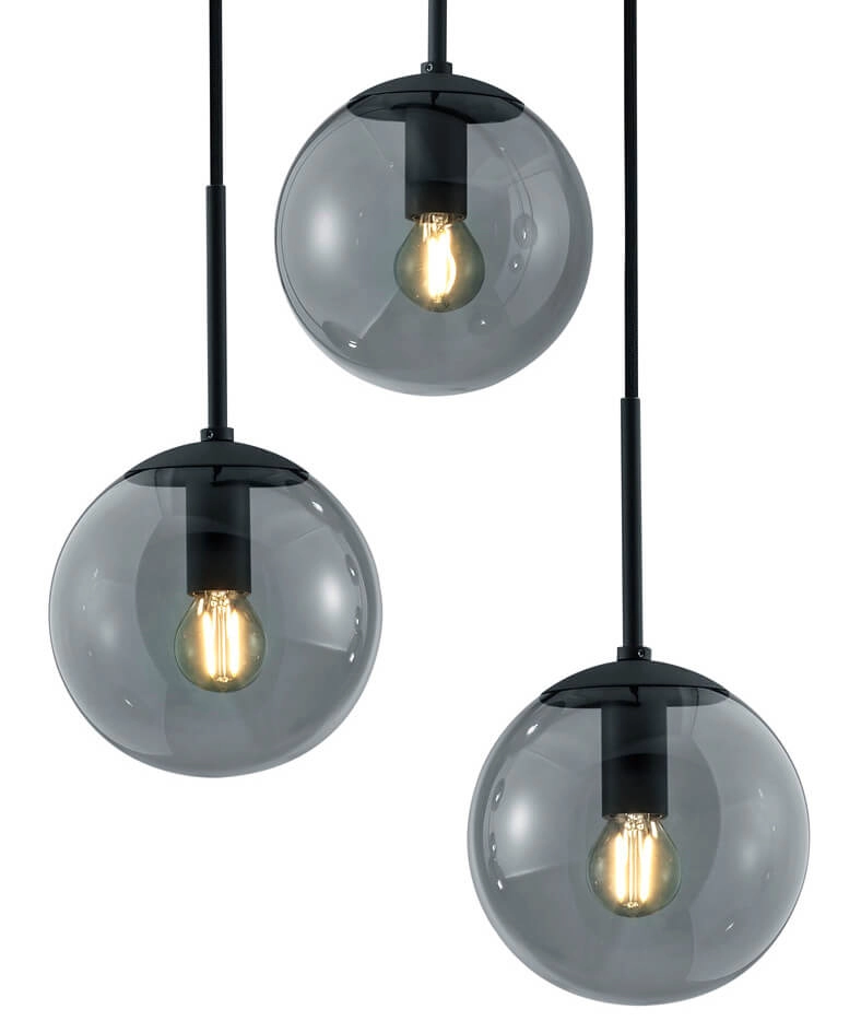 Vide Pendelleuchte Balini schwarz mit Rauchglas Trio 4017807468625