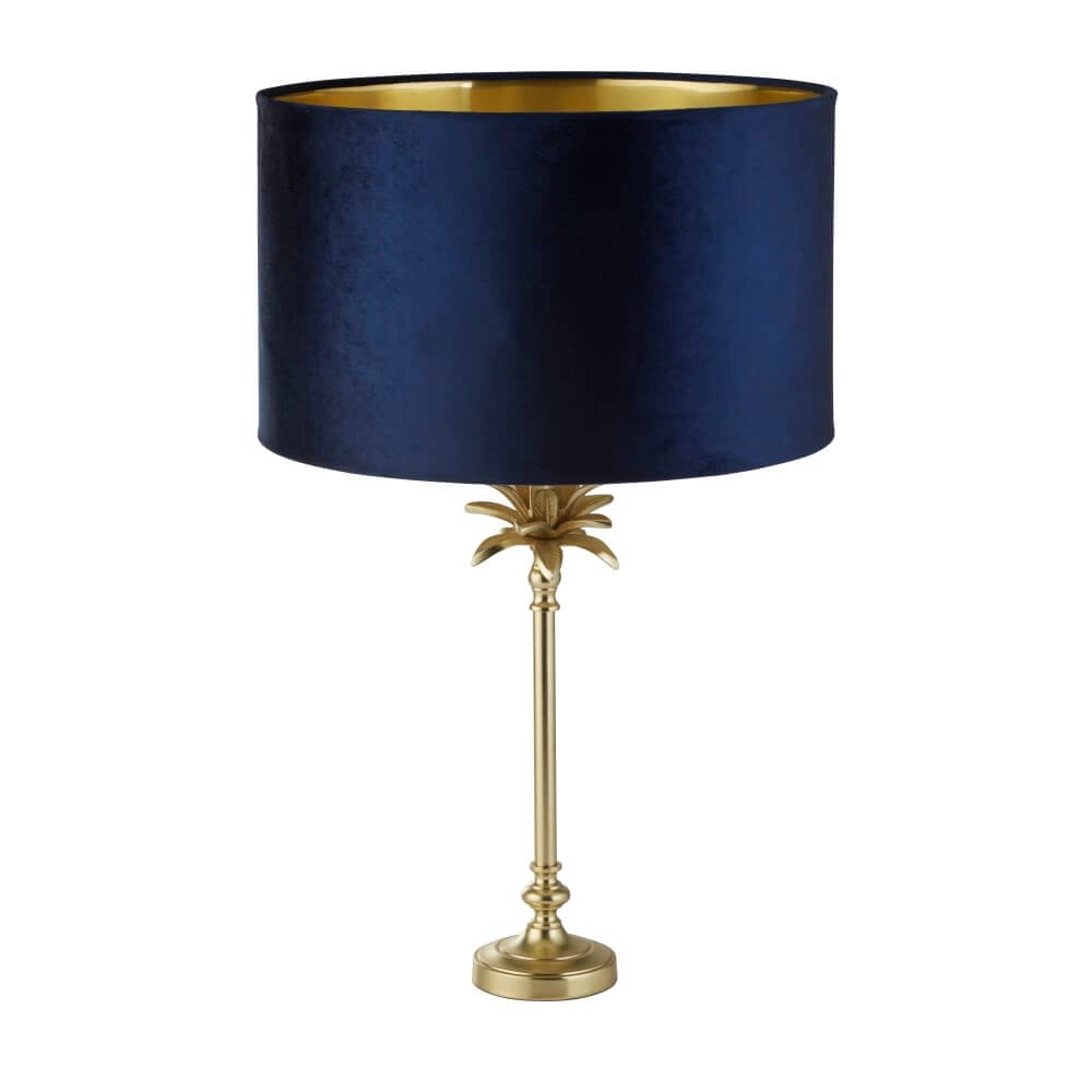 Tischlampe Palm Gold mit Dunkelblau