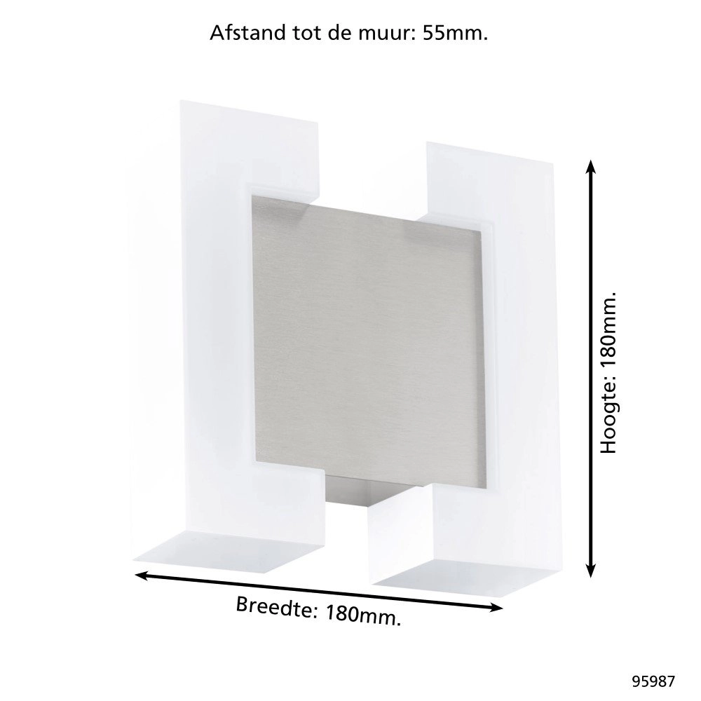 LED-Außenleuchte Sitia 18 cm Edelstahl mit Weiß Eglo 9002759959876
