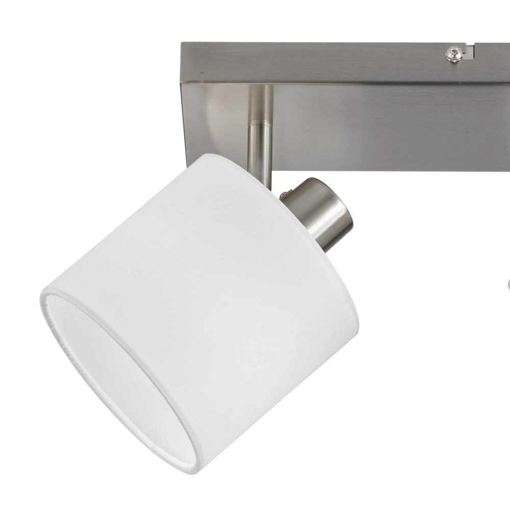 Deckenstrahler Tommy 2-Licht-Edelstahl mit weiß Trio 4017807388930