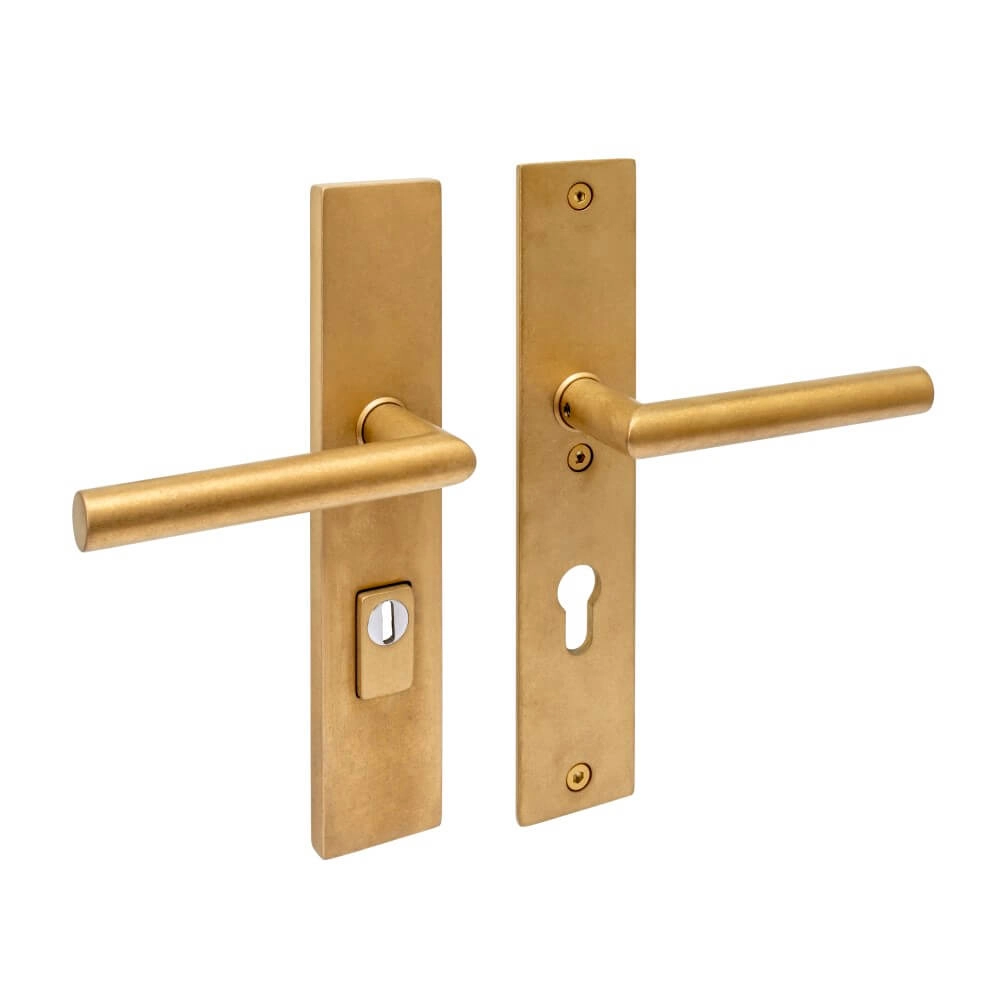 Hintertür-Hardware Jura PC 72mm Messing getrommelt