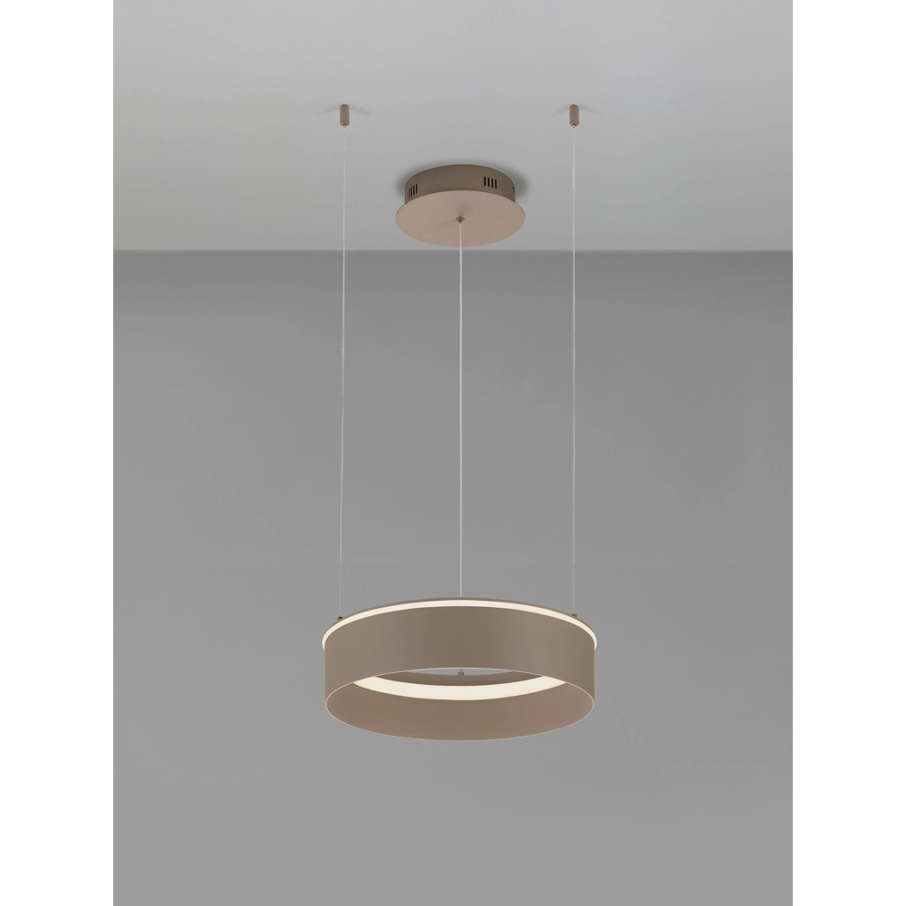 Moderne Pendellampe Olivia sandbraun Ø 40 cm Lyora 5212017494177