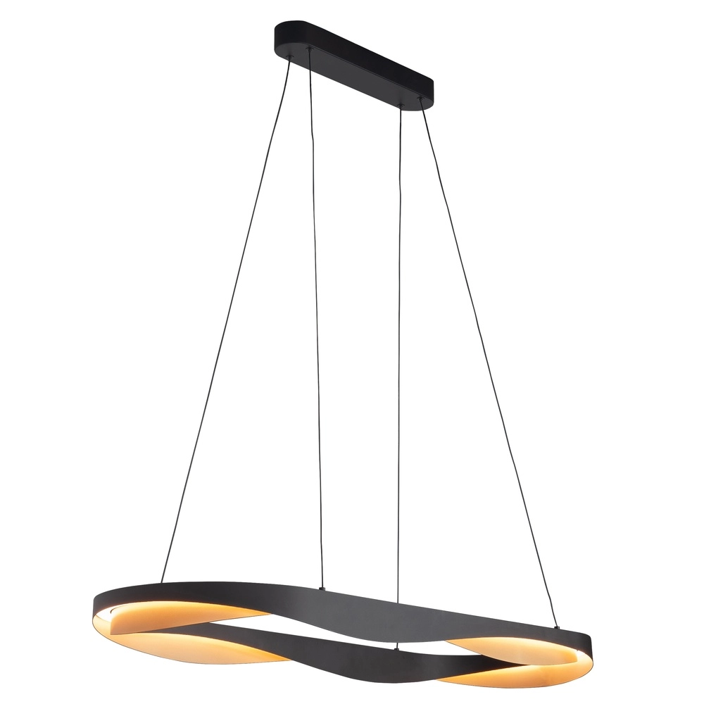 Design-Pendelleuchte Ascoli schwarz mit gold 160cm