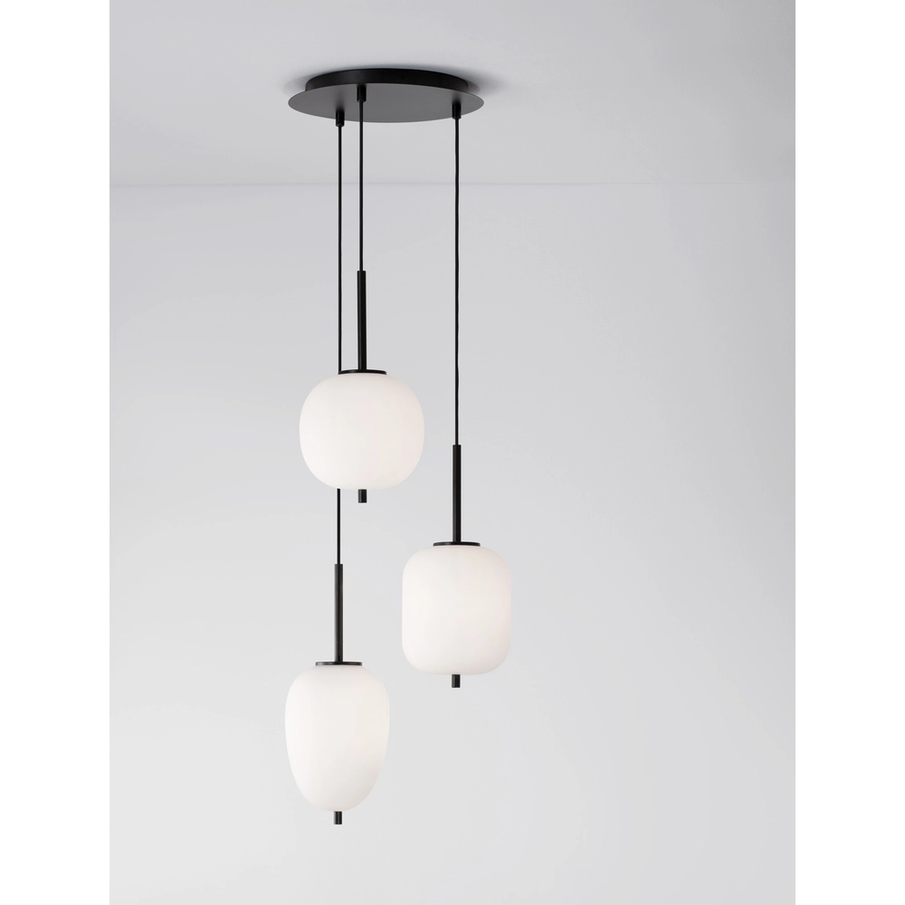 Pendellampe Lato 3-Licht Schwarz mit Weiß Lyora 5212017434647