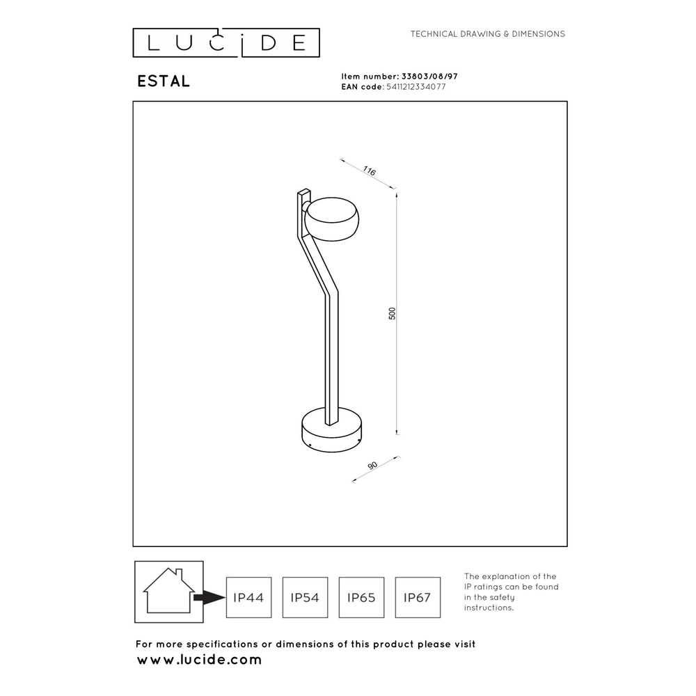 Gartenlampe Estal Rostbraun Lucide 5411212334077