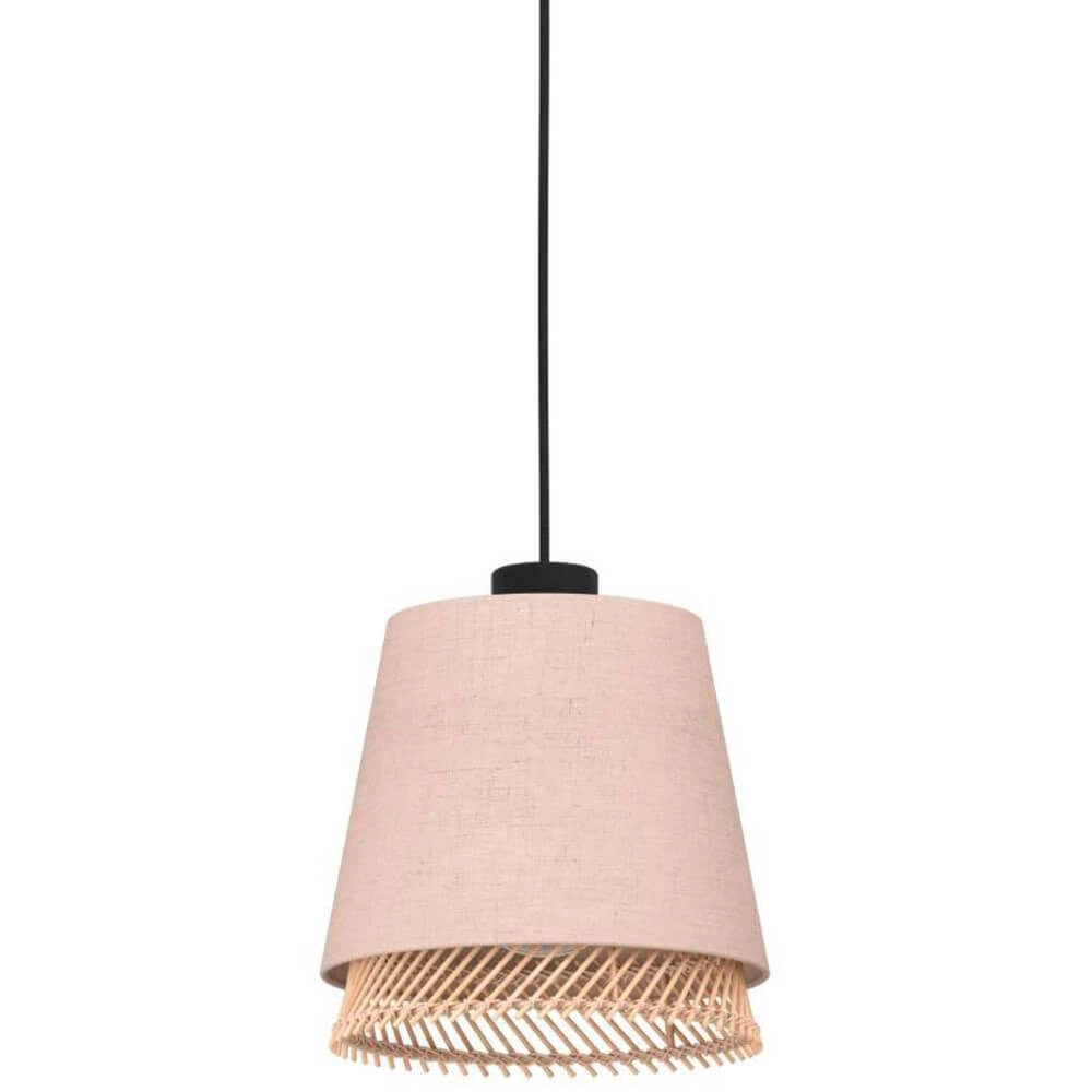 Hängelampe mit 3 Leuchten Tabley Leinen mit Rattan Eglo 9002759439767