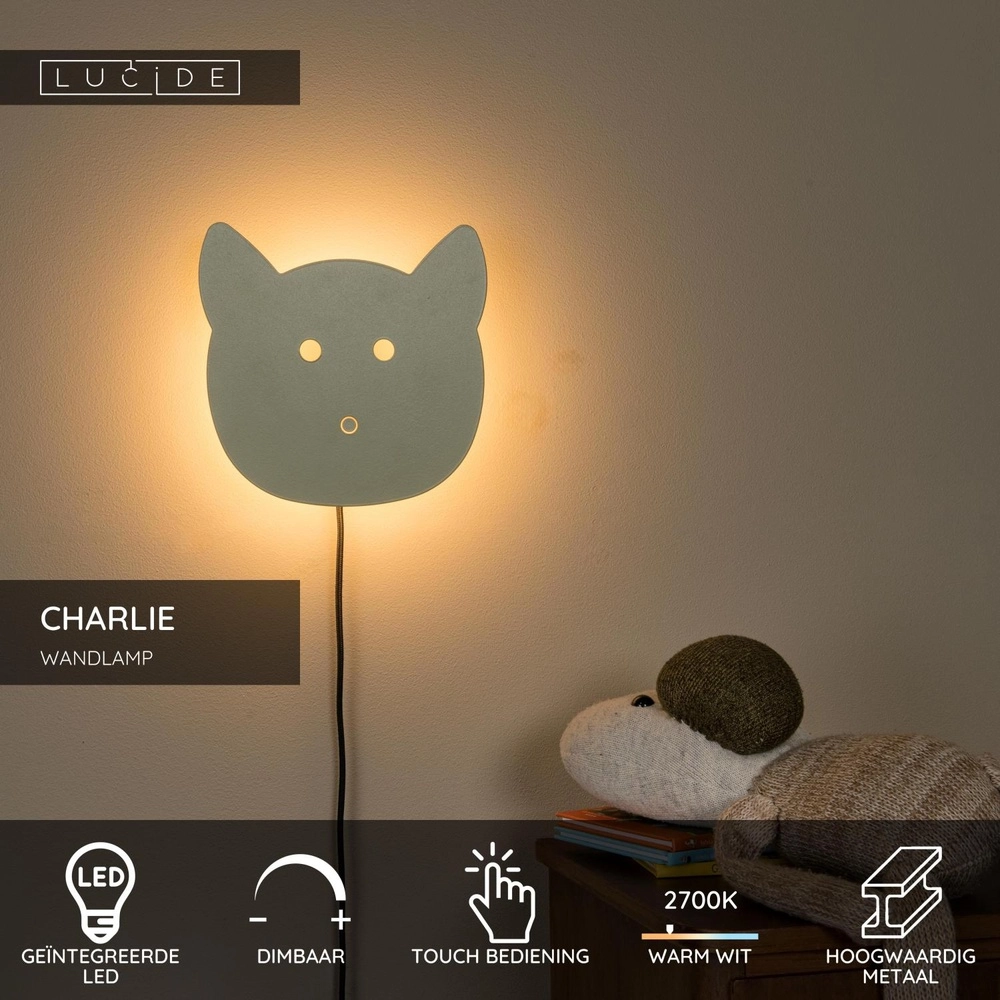 Kinderzimmer-Wandlampe Charlie Grün Lucide 5411212441768
