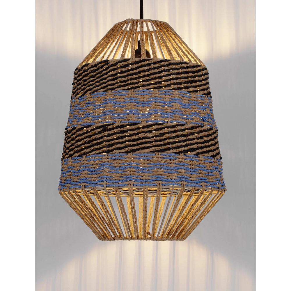 Rattan Pendelleuchte Copos Blau mit Braun Lyora 5212017477361