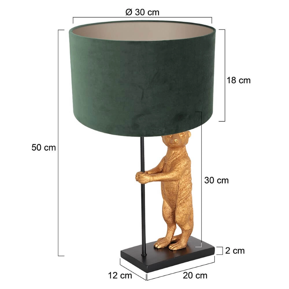 Tischlampe Animaux mit grünem Samt Steinhauer 8712746151824