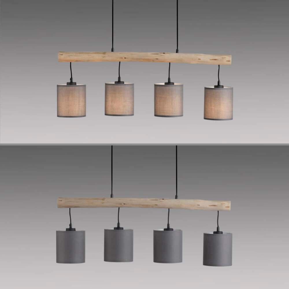 Ländliche Hängelampe Green Tribu Taupe Just Light 4043689995171