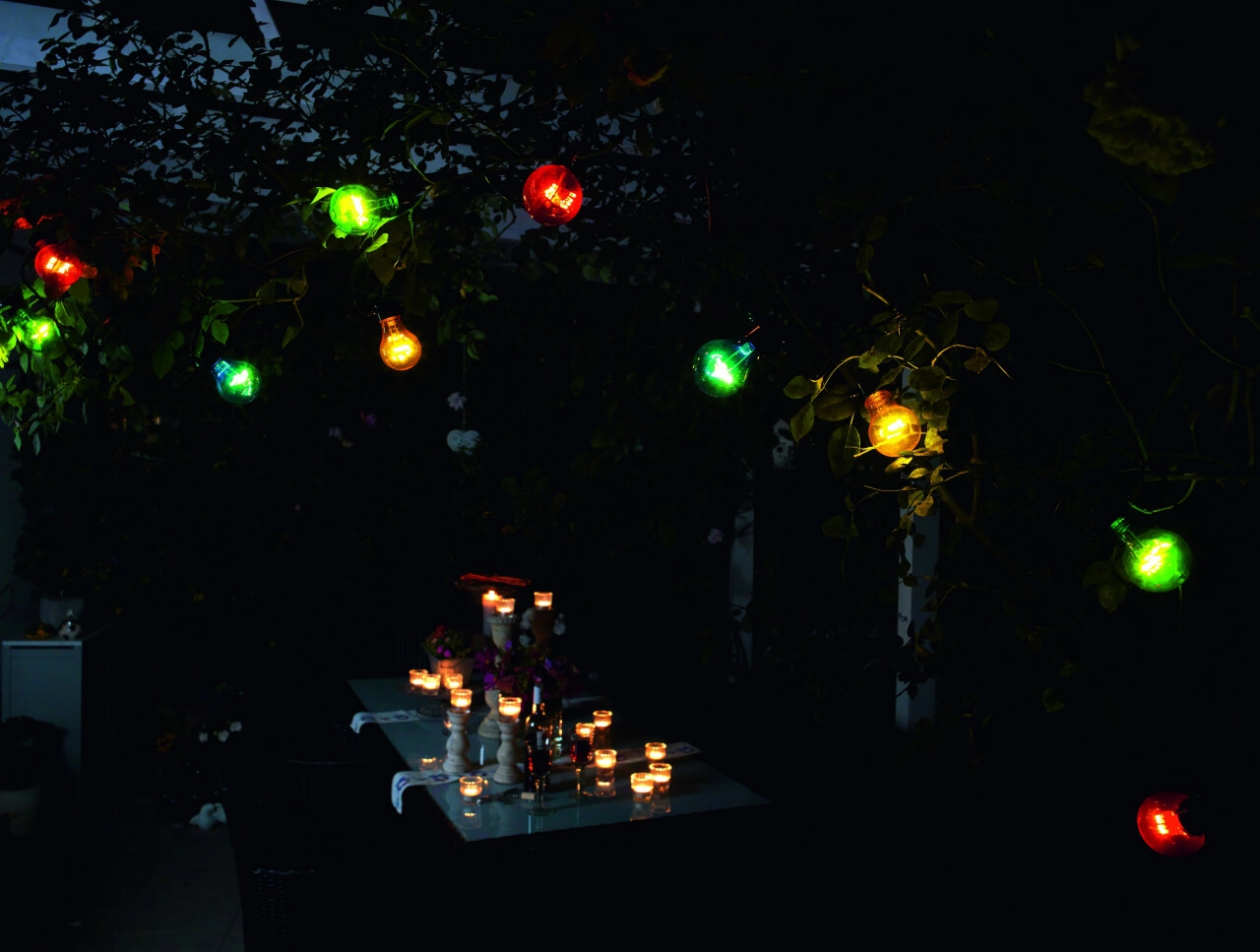 Partylight Lichtkabel mit 20 farbigen Lichtern KonstSmide 7318302379506