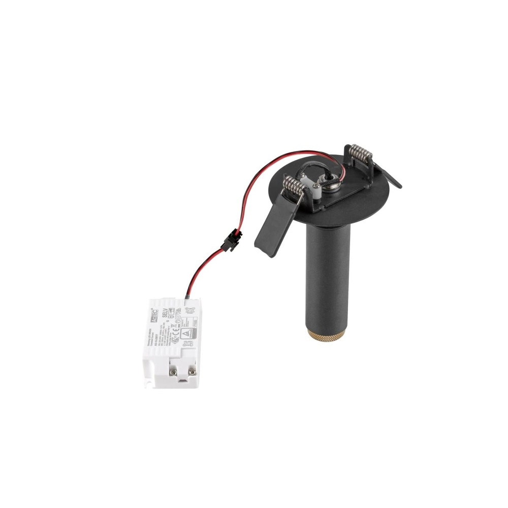 Einbaustrahler Grip! S schwarz mit gold 3000K SLV 4024163304818