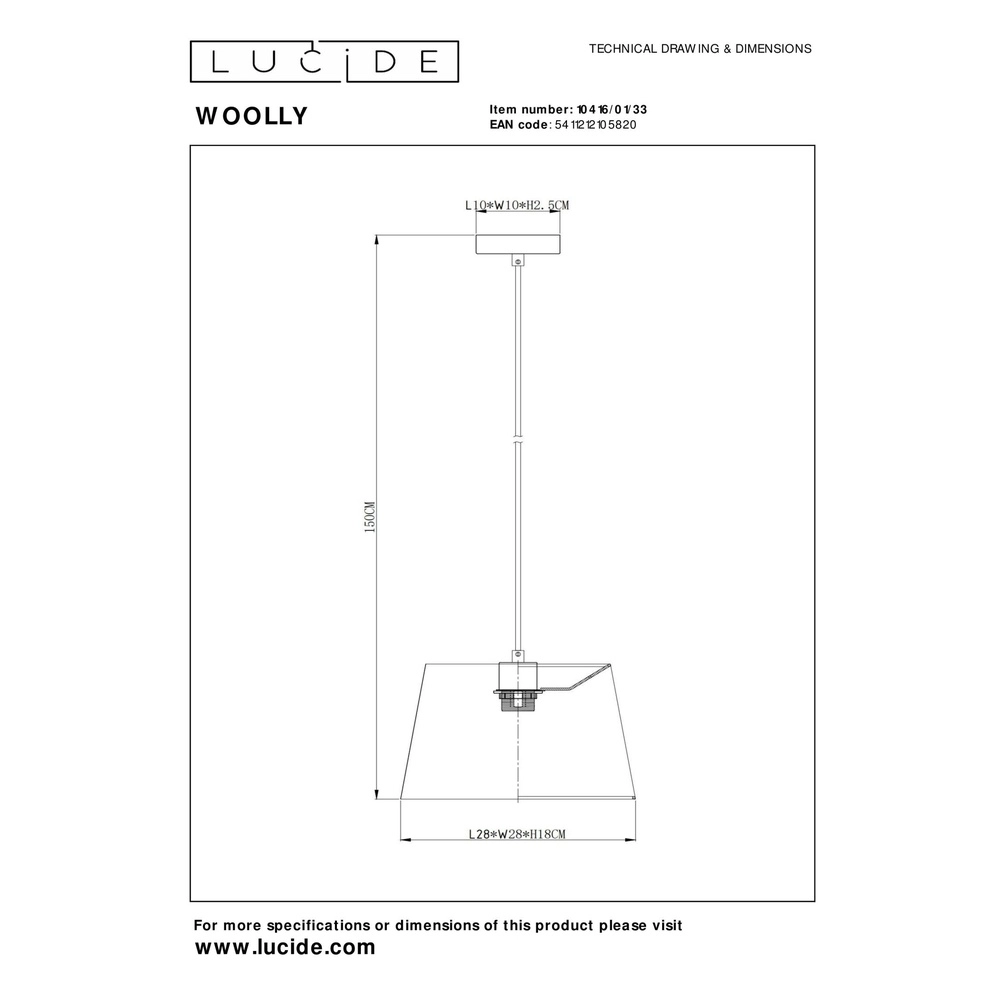 Pendellampe Woolly Grün Lucide 5411212105820