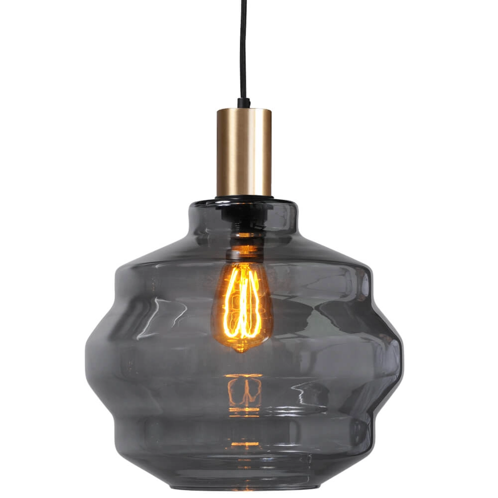3-flammige Hängelampe - Gold - Porto mit Kugelrauchgläsern - Ø 30cm Masterlight 8718121269610