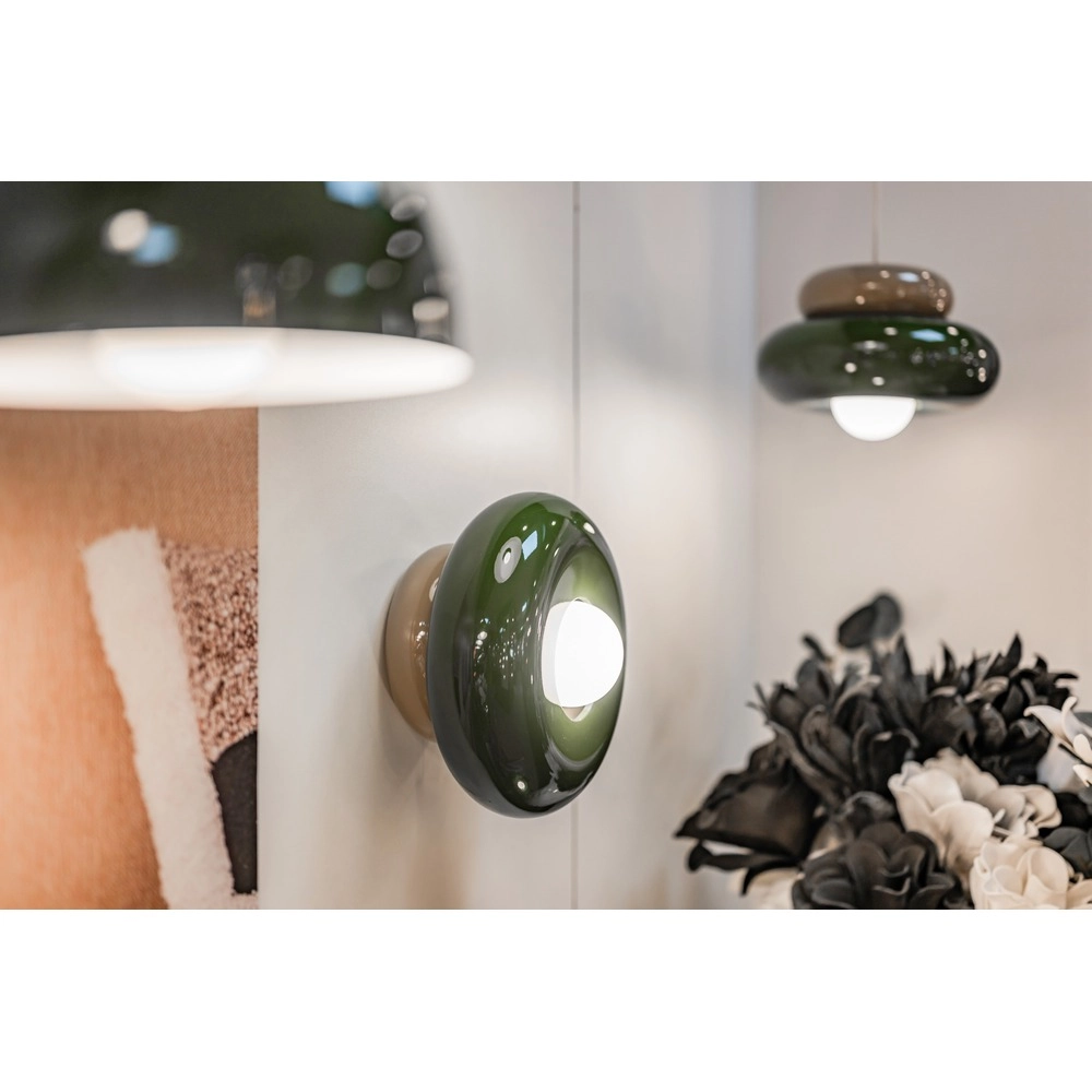 Design-Deckenlampe Torchiarolo Sandbraun mit Grün