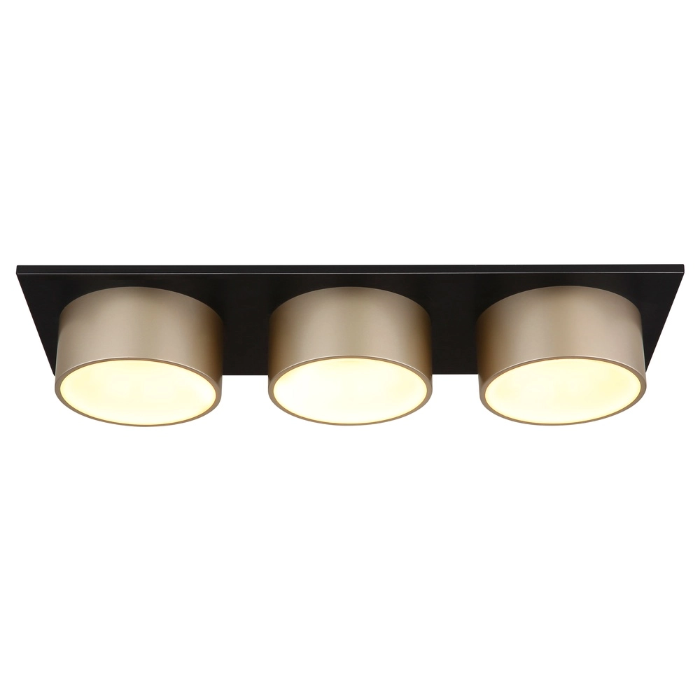 3-Licht Deckenlampe Raymond schwarz mit Champagner Globo 9007371533862