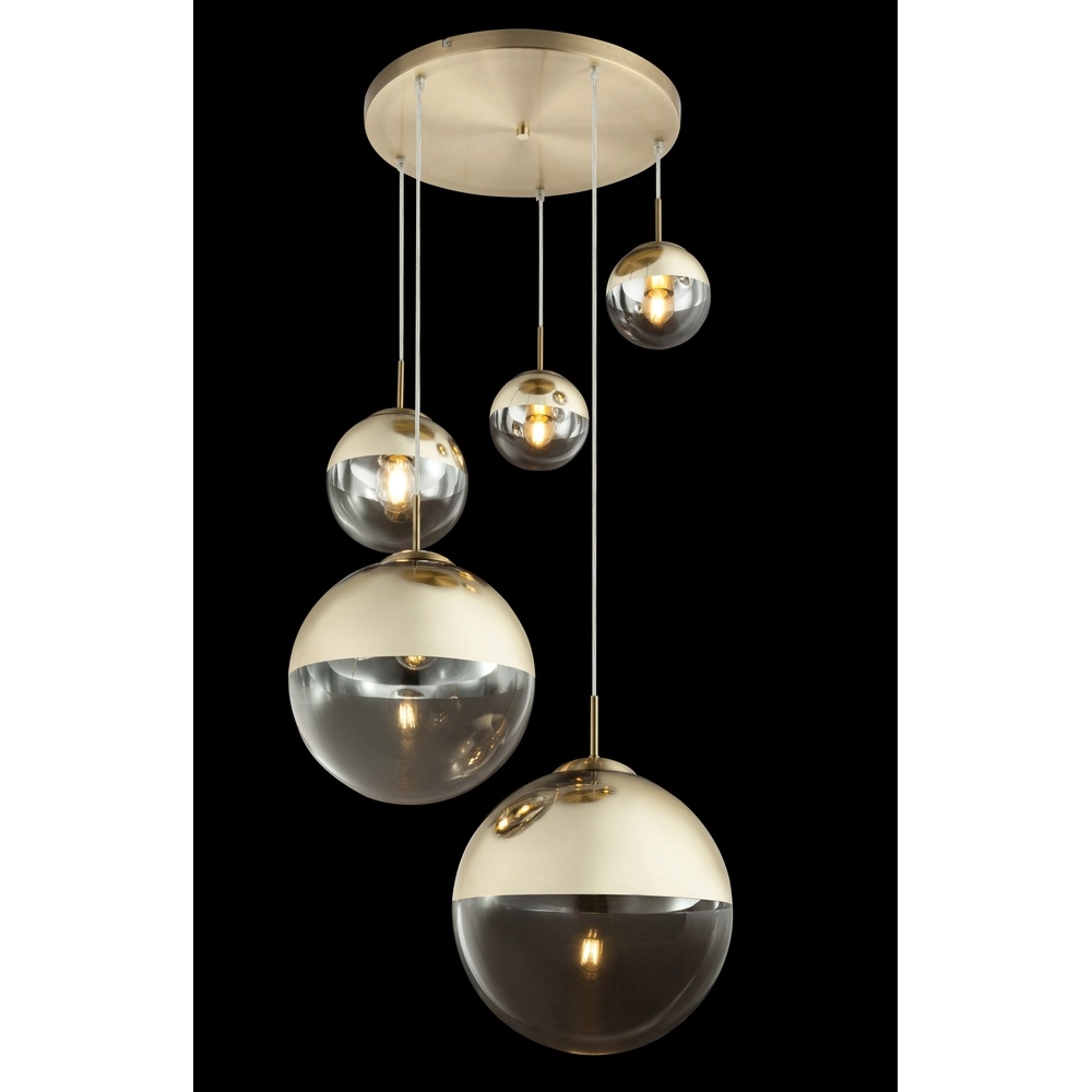 5-Licht Pendellampe Varus Gold Globo 9007371377466
