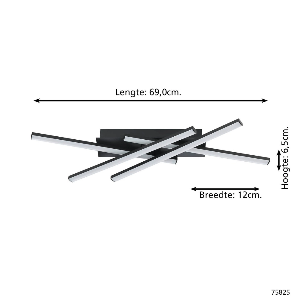 Design-Deckenleuchte Vascella schwarz 69x12cm Eglo 9002759758257