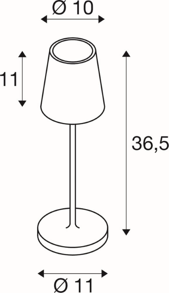 Tischlampe für den Außenbereich Vinolina Two schwarz - wiederaufladbar SLV 4024163288323