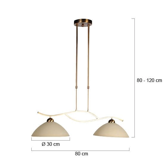 Klassische Pendellampe Anthea 2-Licht Bronze Steinhauer 8712746180206
