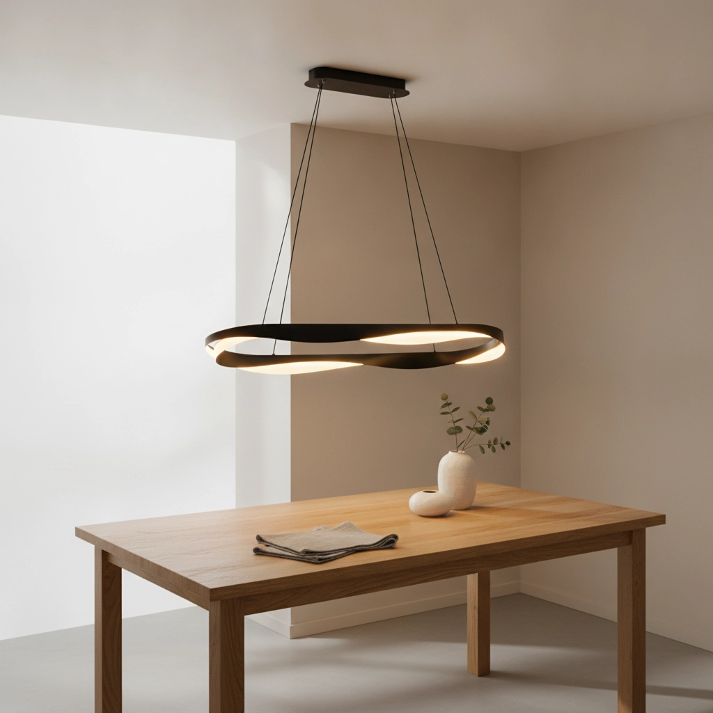 Pendelleuchte Radon Ø 100cm schwarz mit gold