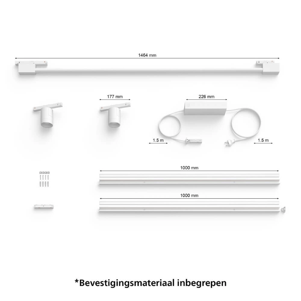 Hue Perifo - White and color Set mit 2 Wandstrahlern und Farbverlauf in Weiß Philips 8719514407909