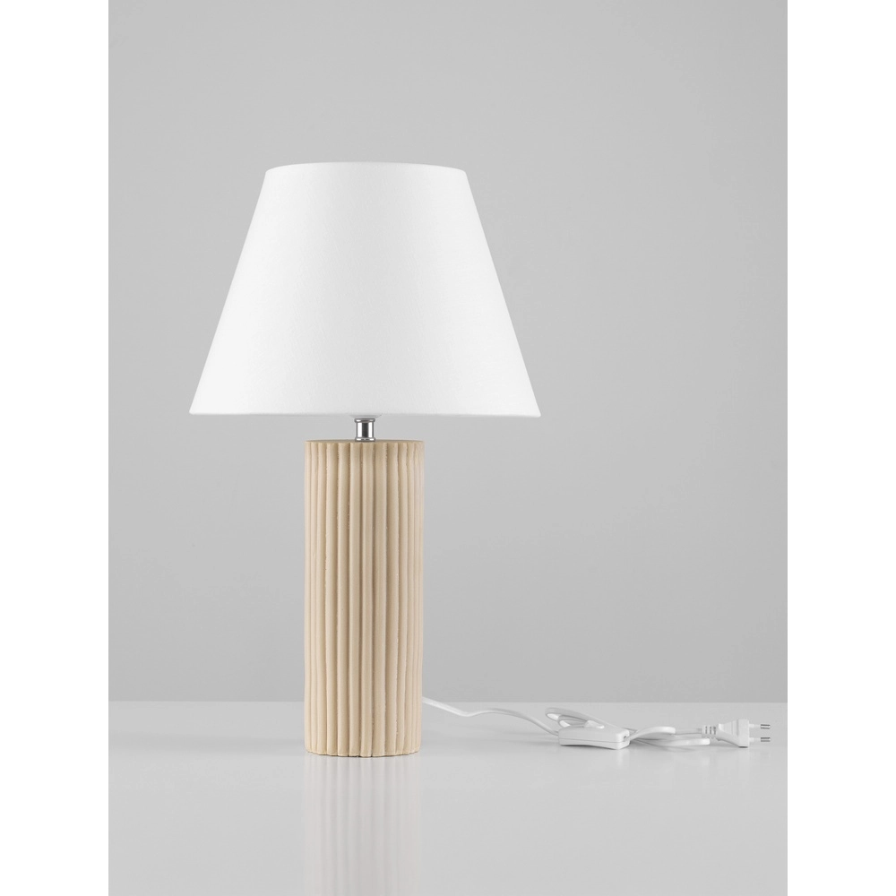 Tischlampe Bacco beige mit weißem Farbton Lyora 5212017468161