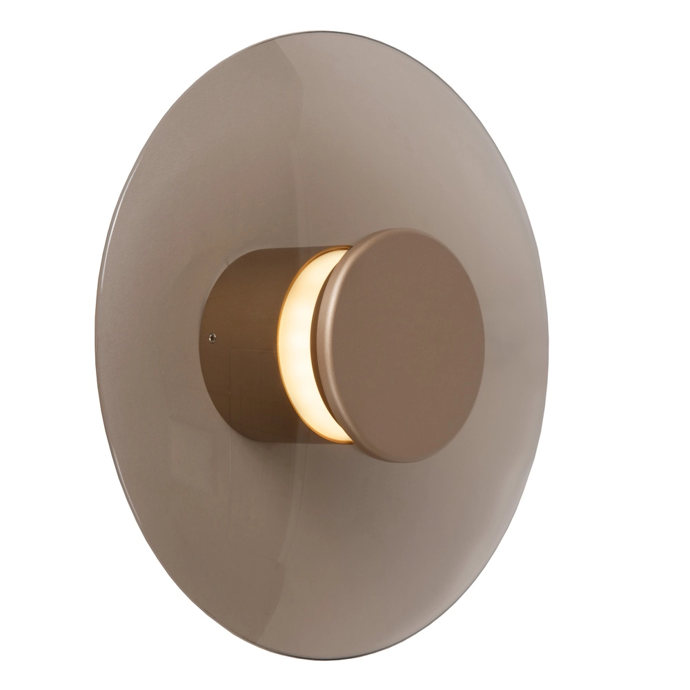 LED-Wandlampe Santiago Ø 23 cm – Champagner mit Bernsteinglas