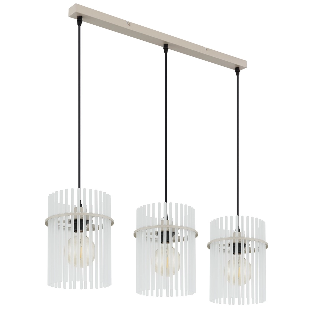 3-flammige Pendelleuchte Gorley sandbraun mit Glas Globo 9007371566716
