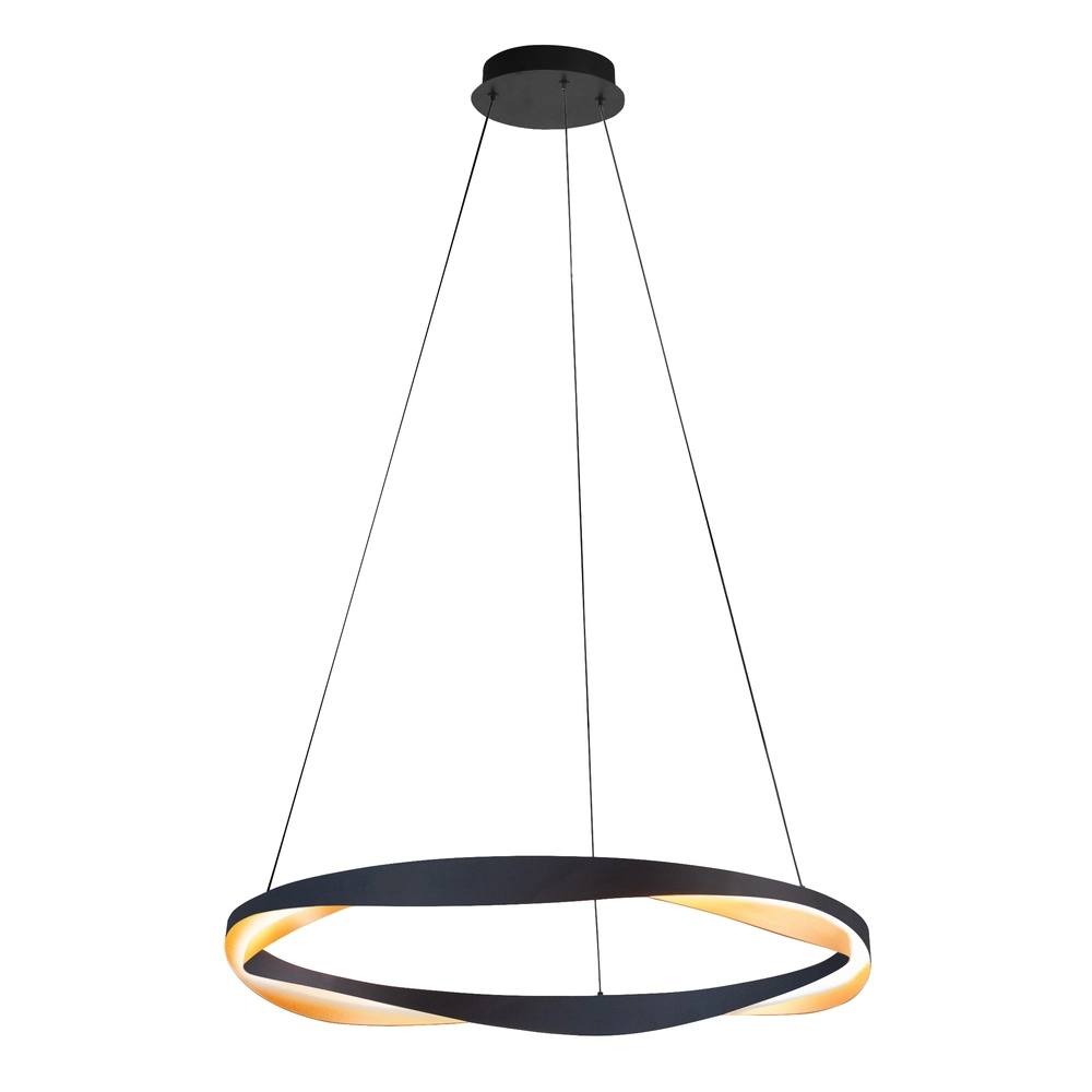 Design-Pendelleuchte Ascoli schwarz mit gold Ø 85cm