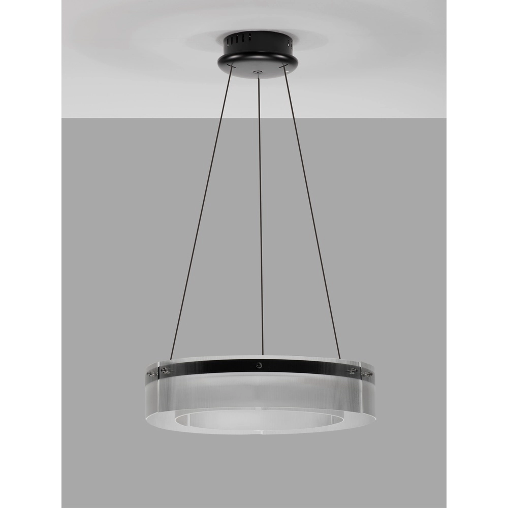 Design-Pendelleuchte Pauline schwarz mit Glas Ø 55cm Lyora 5212017445377