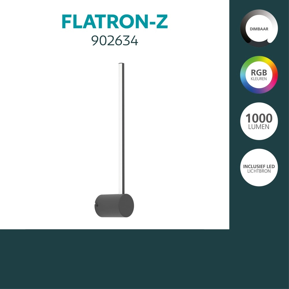 Intelligente Wandlampe Flatron-Z Schwarz Eglo 9008606390557