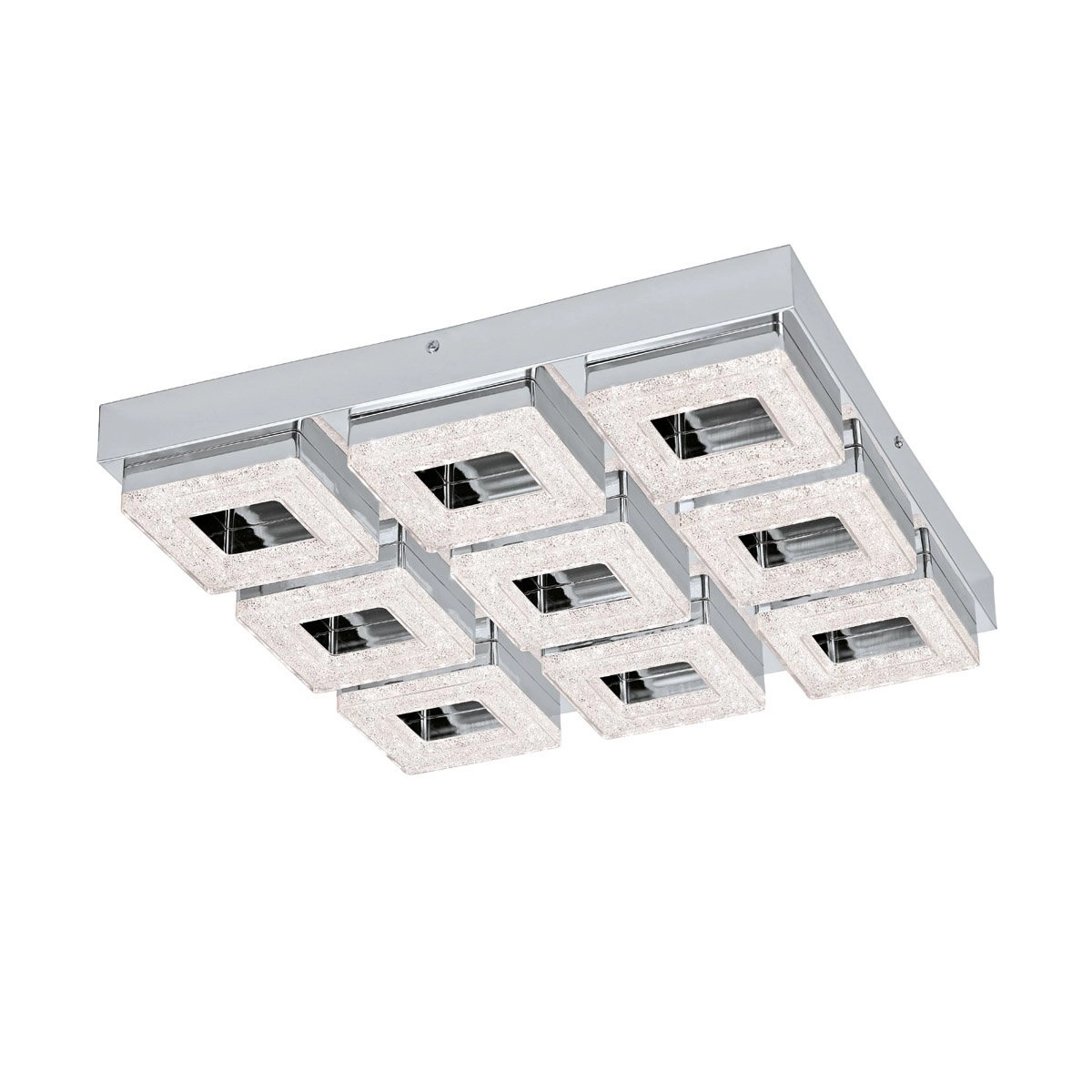 LED-Deckenlampe Fradelo 9x4W - 3000K - 44cm Chrom mit Kristall