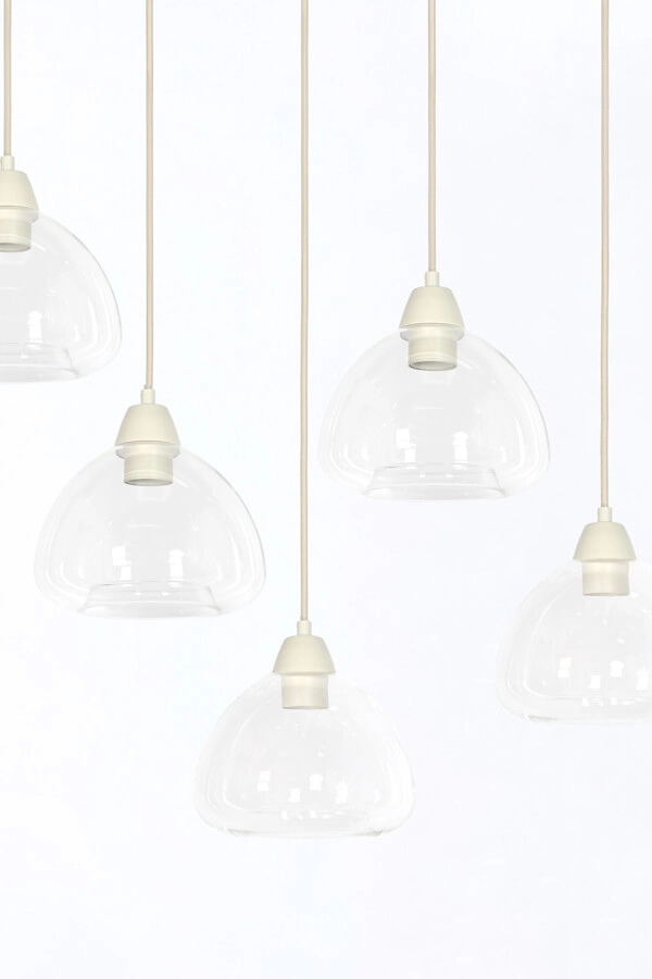 10-flammige Pendelleuchte Bisho cremefarbenes Design 120cm Light & Living 8717807743338