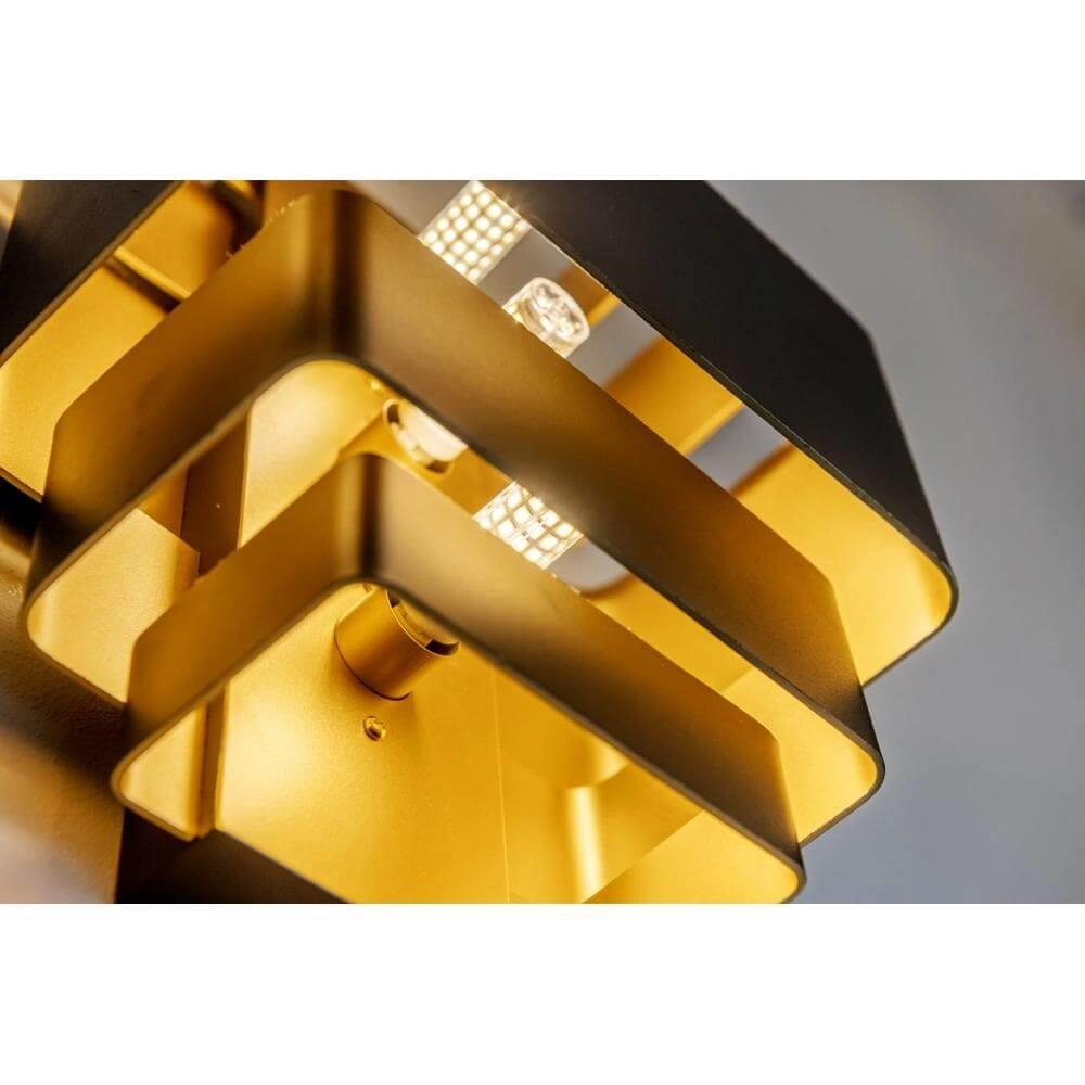 Design-Wandleuchte Layers Schwarz mit goldener Innenseite Artdelight 8720701101500