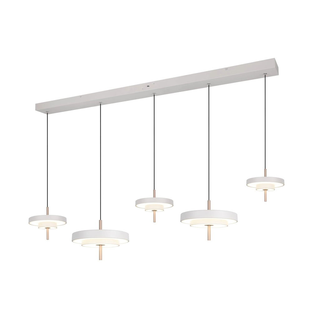 5-flammige Pendelleuchte Keaton weiß Trio 4017807655544