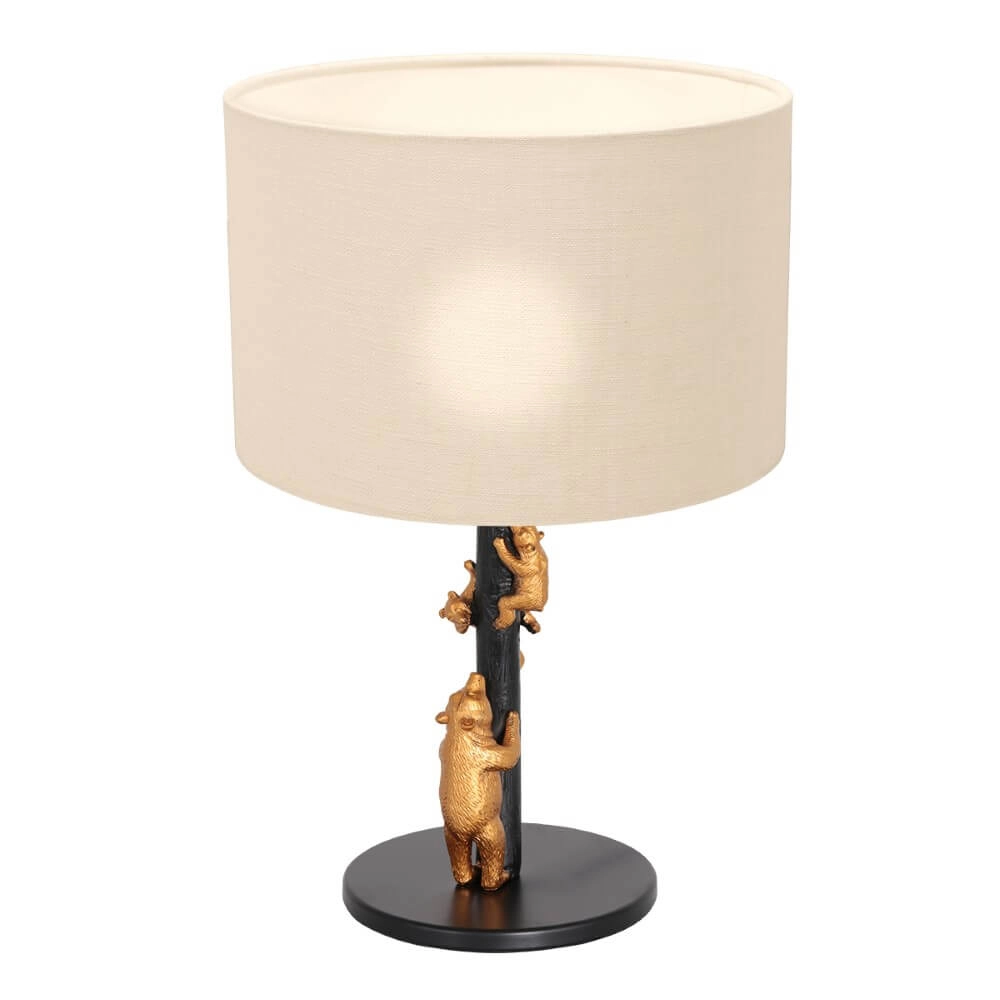 Designer-Tischlampe Animaux mit sandfarbenem Leinenschirm Steinhauer 8712746151886
