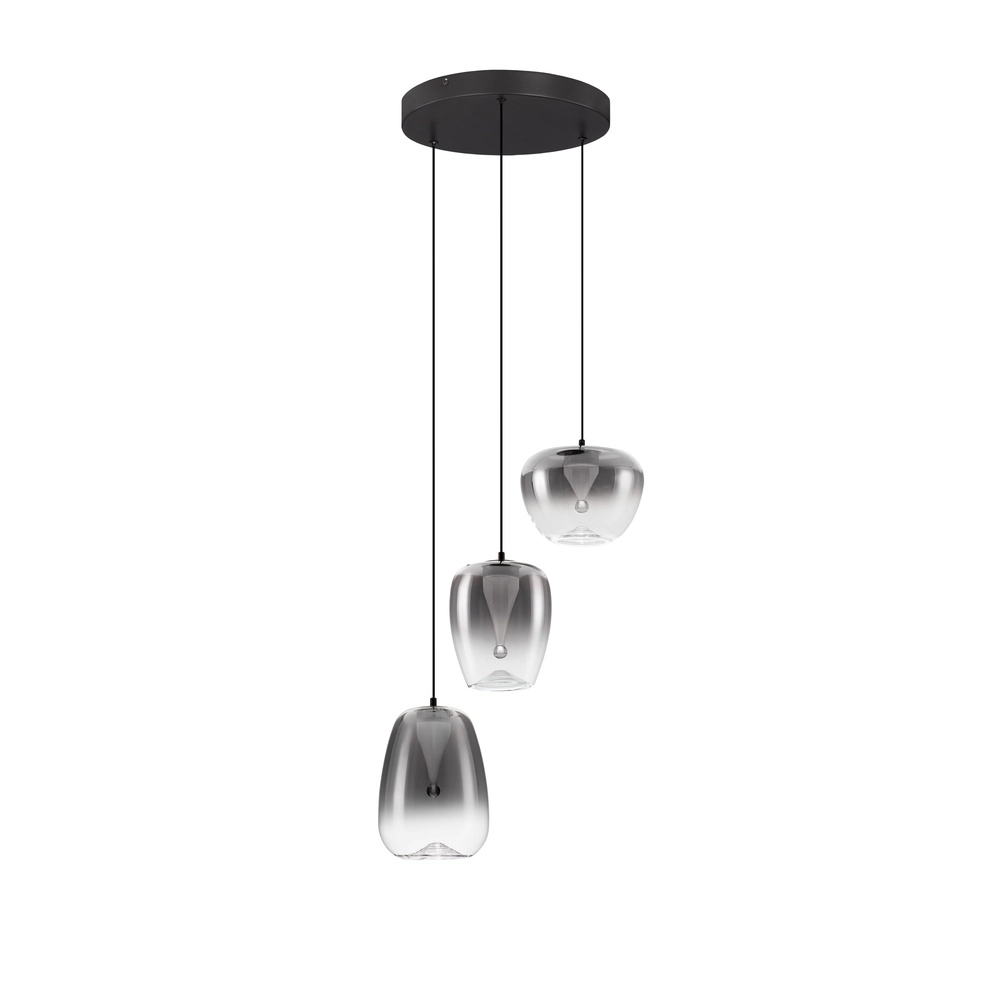 Design-Pendelleuchte Oblo 3-flammiges Rauchglas Lyora 5212017474124