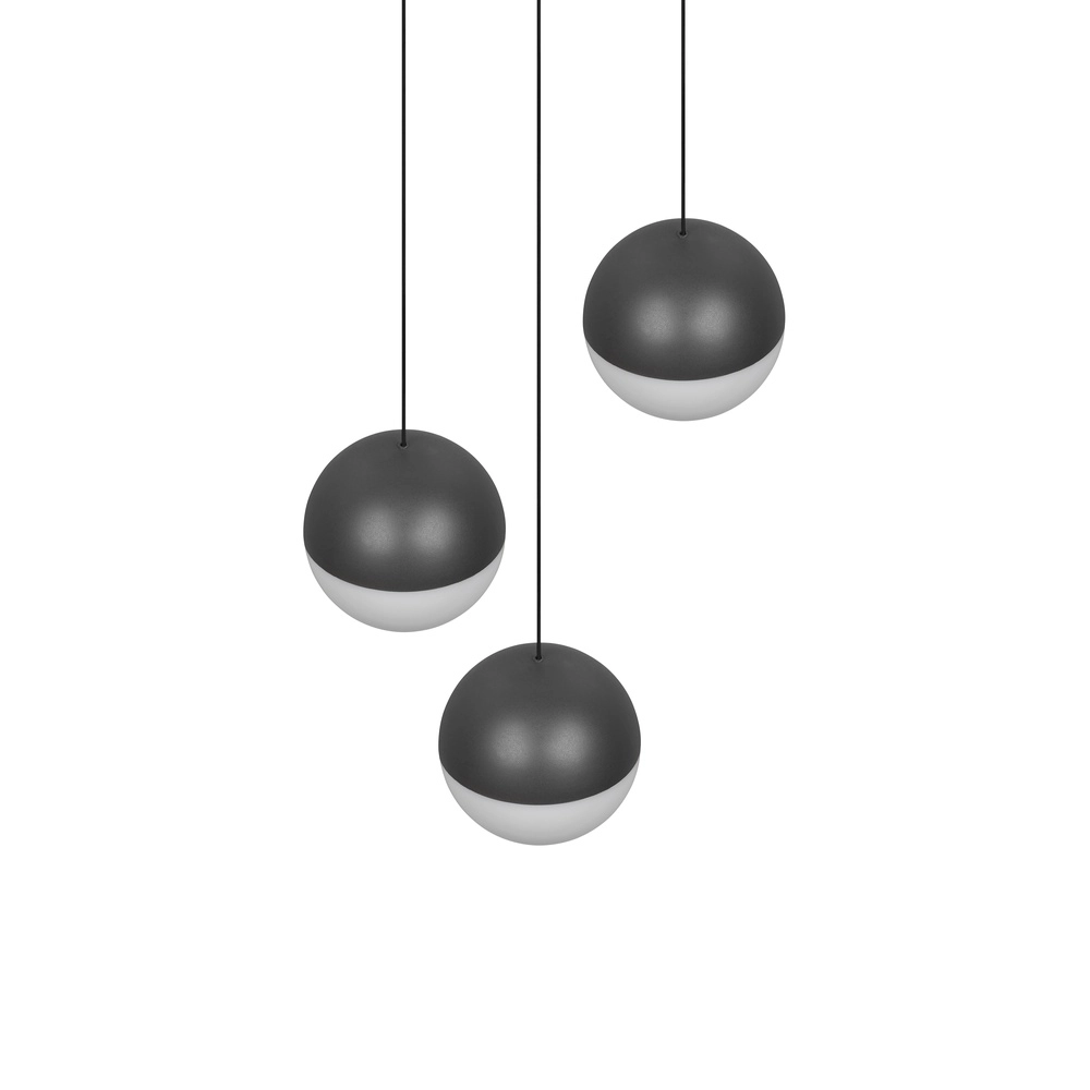 3-Licht Pendellampe Senta Rundanthrazit Trio 4017807697834
