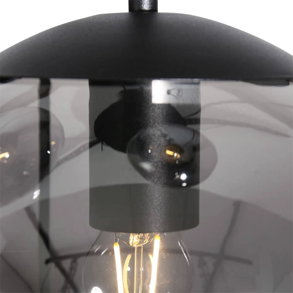 5-flammige Loft-Hängelampe Bolique schwarz mit Rauchglas Steinhauer 8712746133363
