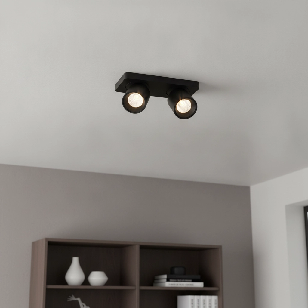 Doppelter LED-Strahler Laguna 2-flammig schwarz