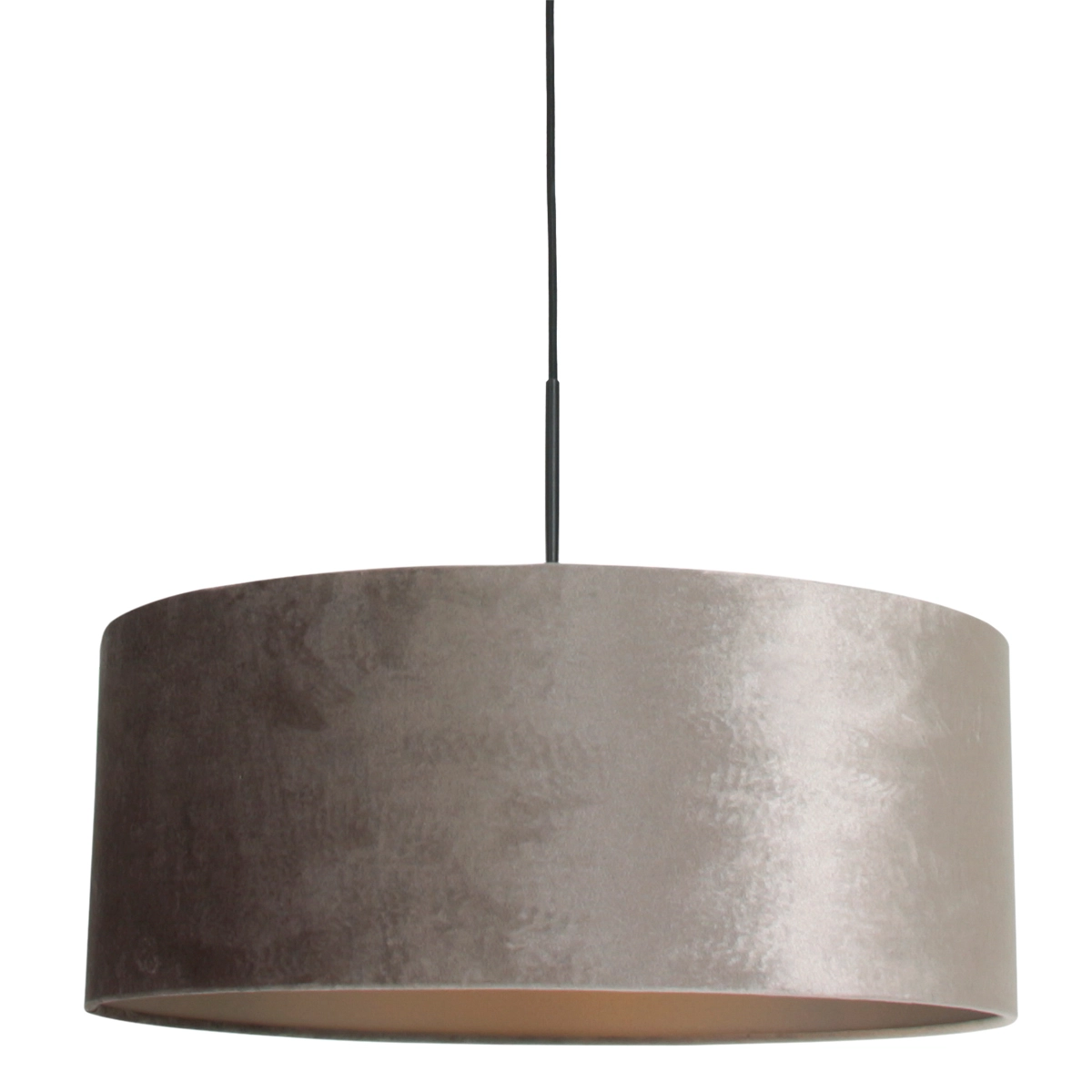 Hängelampe Sparkled 50 cm schwarz mit taupefarbenem Samtschirm