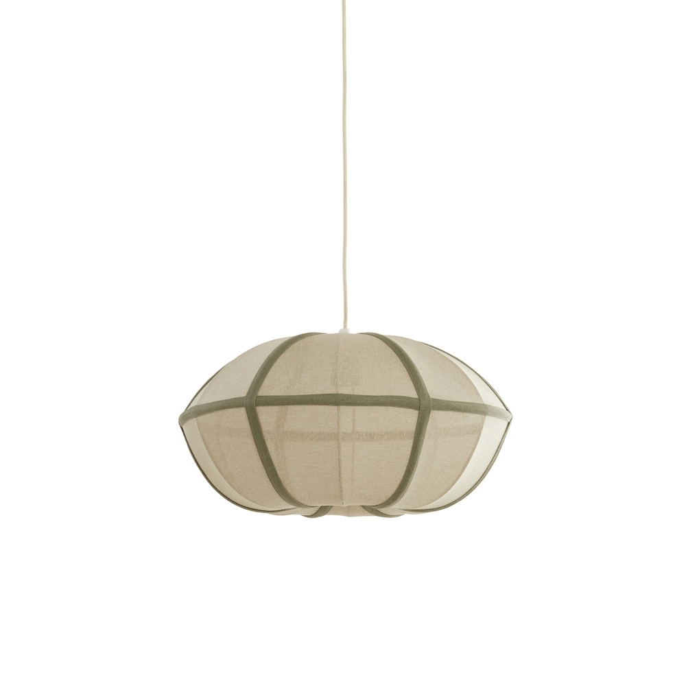 Japandi-Pendellampe Mirelys Ø 49cm – olivgrün