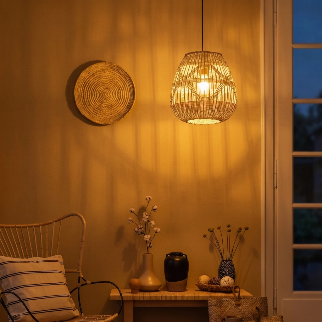 Rattan Pendelleuchte Marlo Ø 27cm