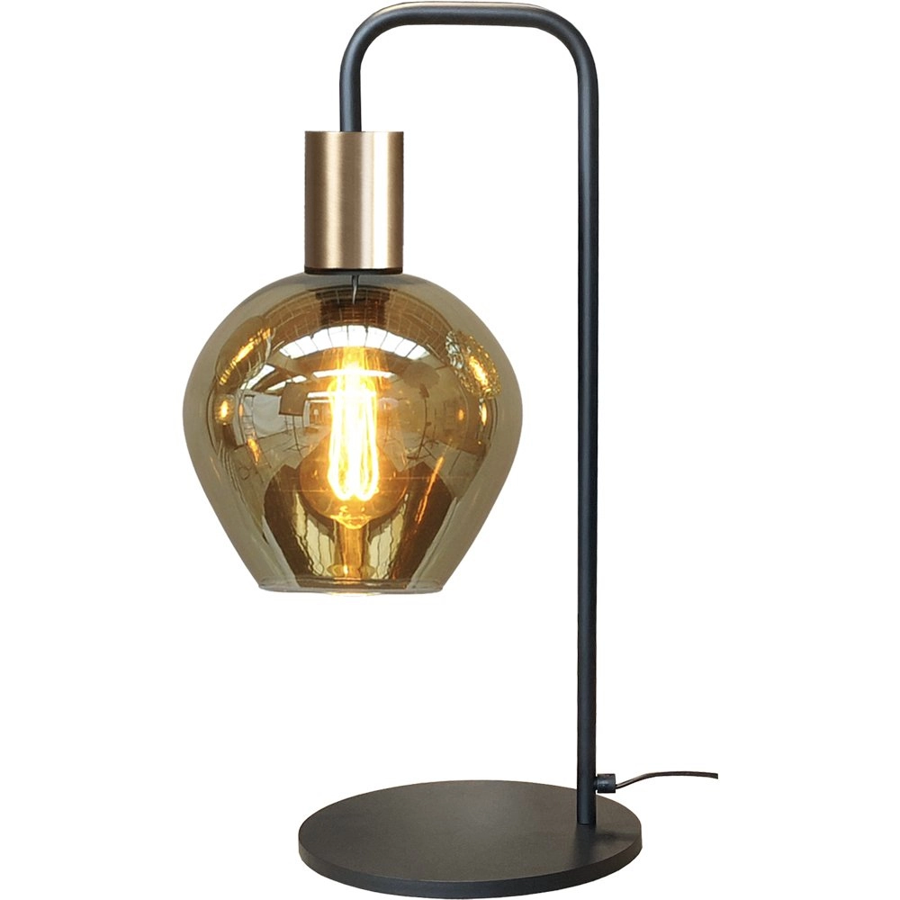 Tischlampe aus Glas Bounty Schwarz und Gold