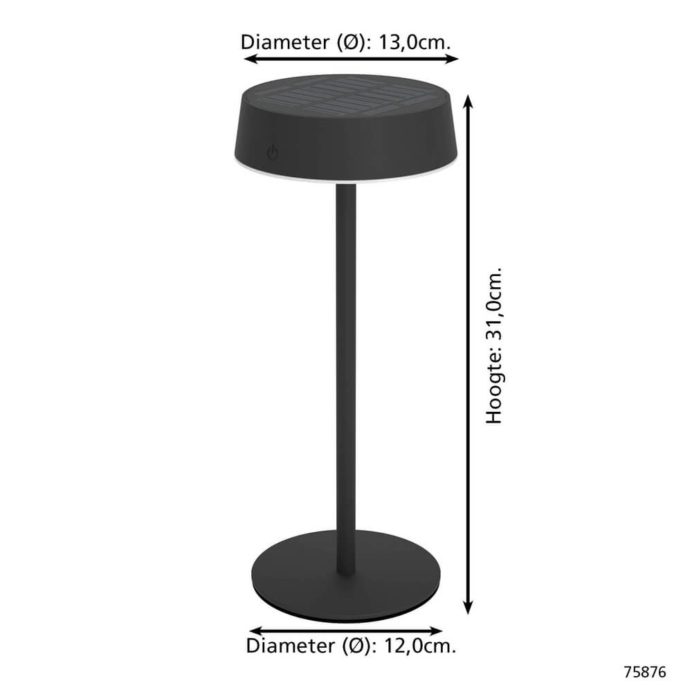 Schlanke Tischleuchte Simeri Hybrid Schwarz Eglo 9002759758769
