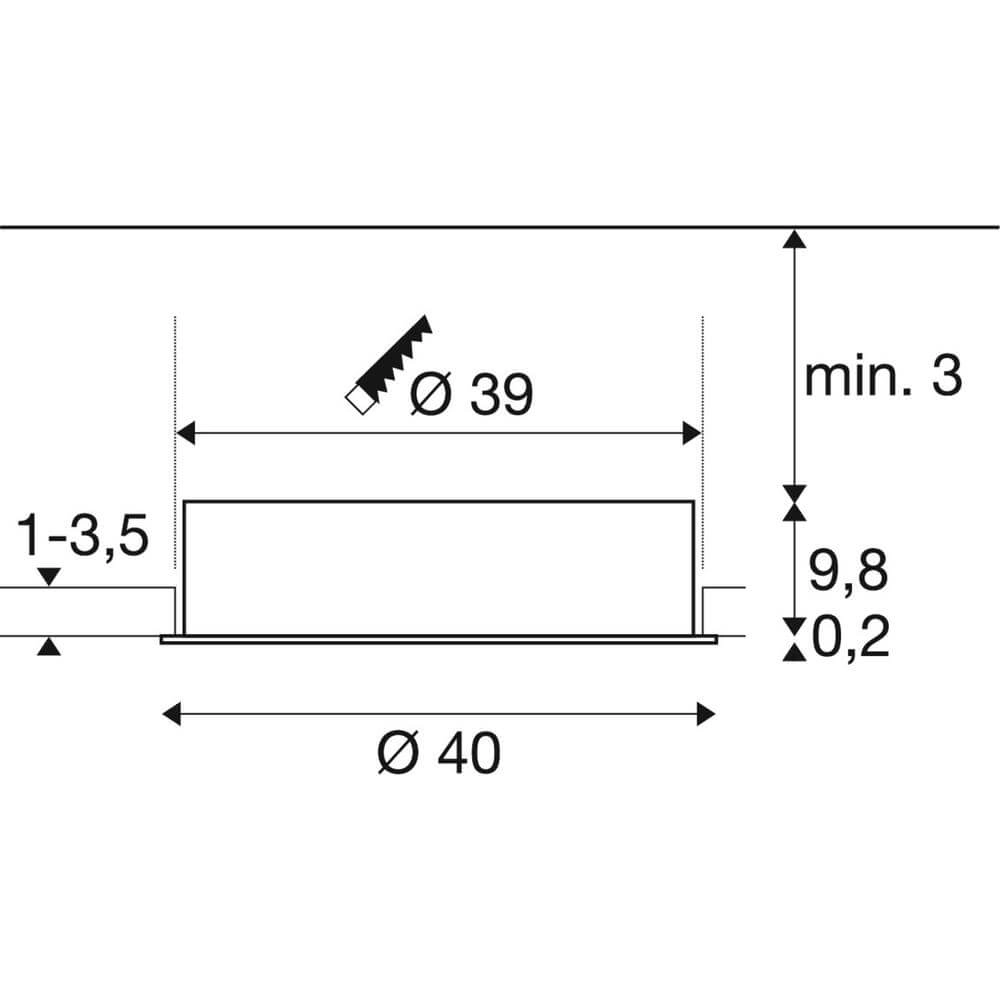 Deckeneinbauleuchte Medo 40 weiß Ø 40cm mit Gestell SLV 4024163297684