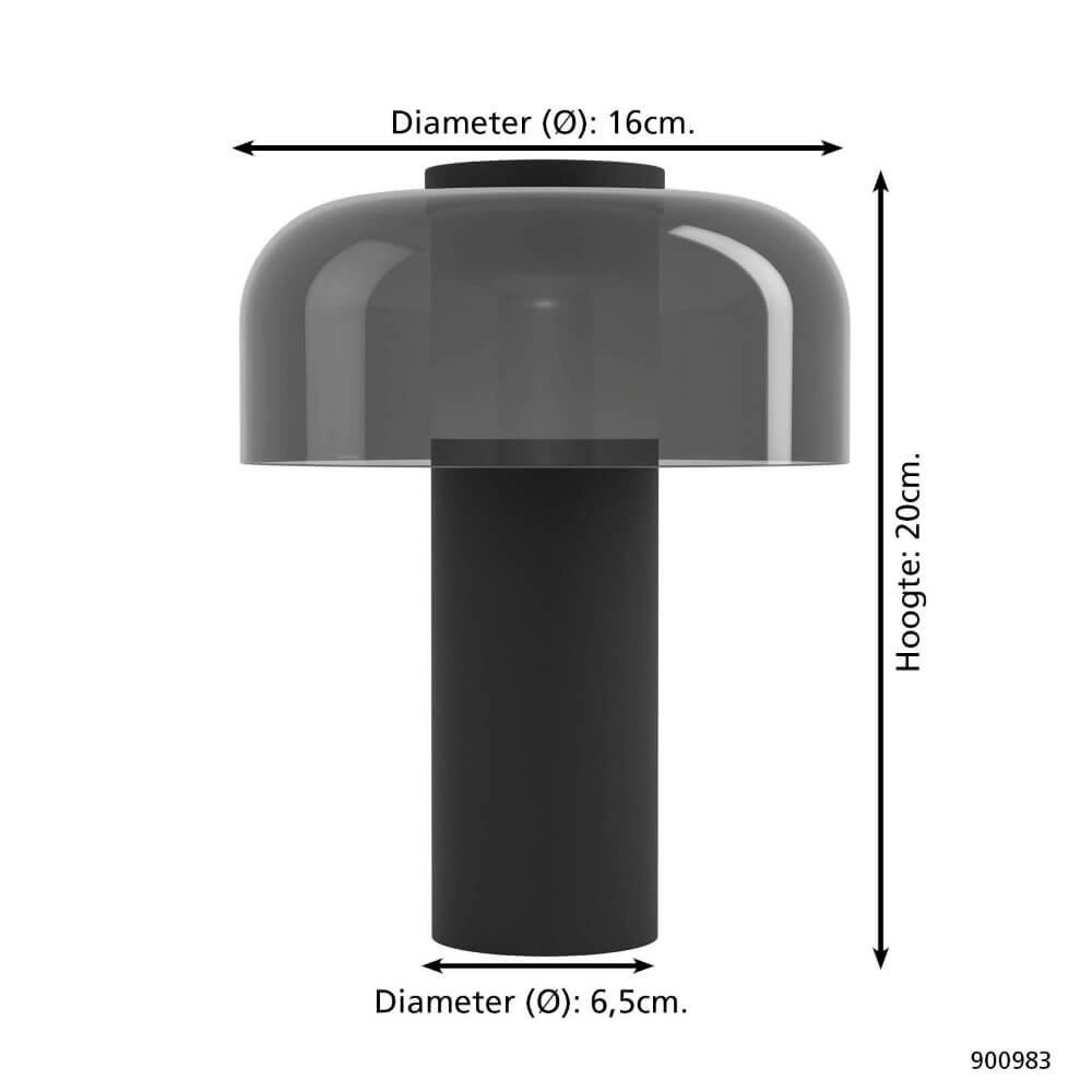 Designer-Tischlampe Ponente Schwarz Eglo 9008606297863