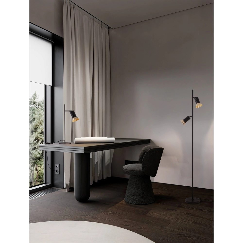 Design-Tischleuchte Luvia schwarz mit gold Lyora 5212017475596